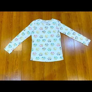 Cat & Jack Porcupine Print Long Sleeve Tee Girls L (10/12)